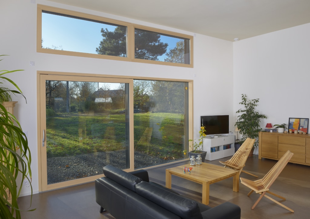 Levant coulissant bois aluminium installé à Tiercé